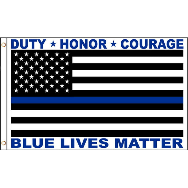 3 x 5 Police USA Thin  Blue Line Memorial Law Enforcement Flag Blue Matters